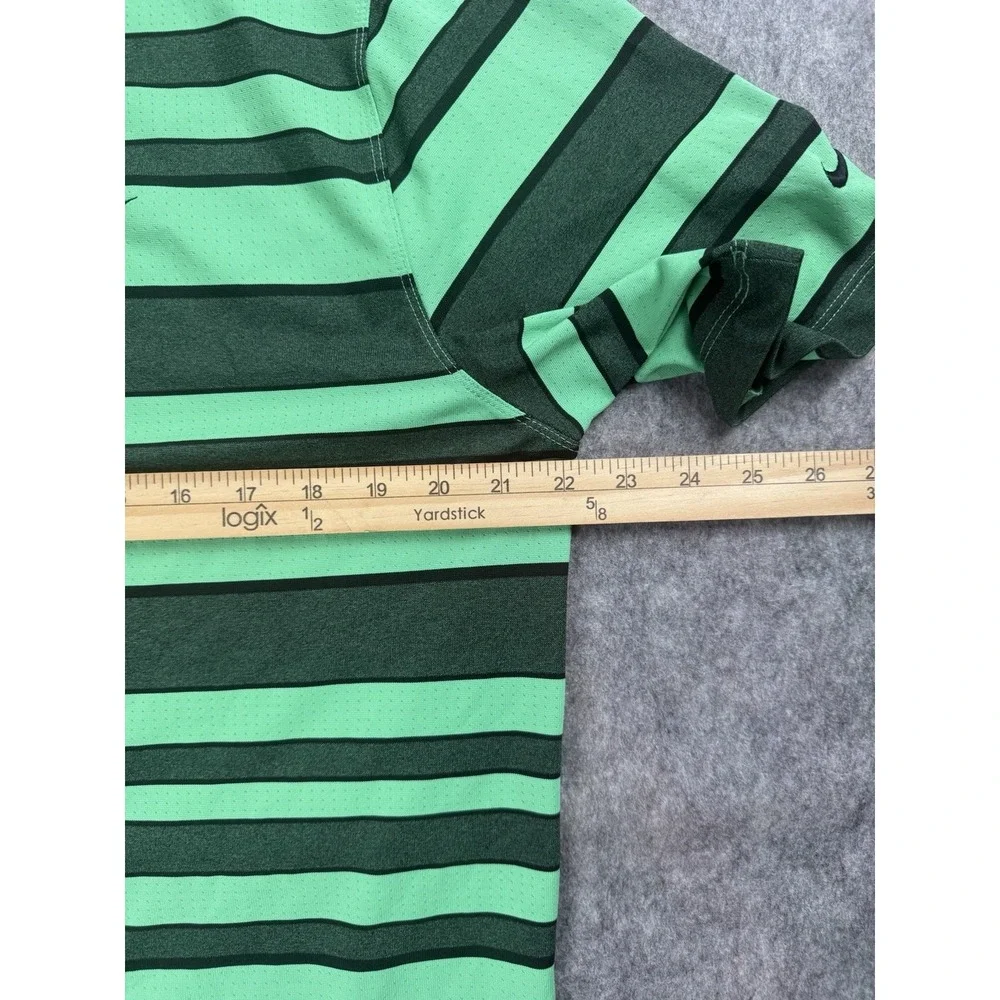 Nike‎ Golf Tour Performance Mens Dri-fit Polo Shirt Green Black Stripes Sz Large